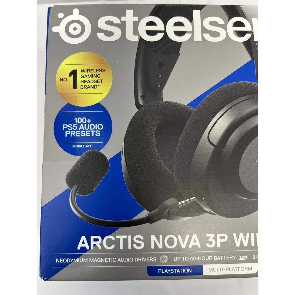 SteelSeries Arctis Nova 3P Wireless Gaming Headset PS5 PC Switch Black NEW